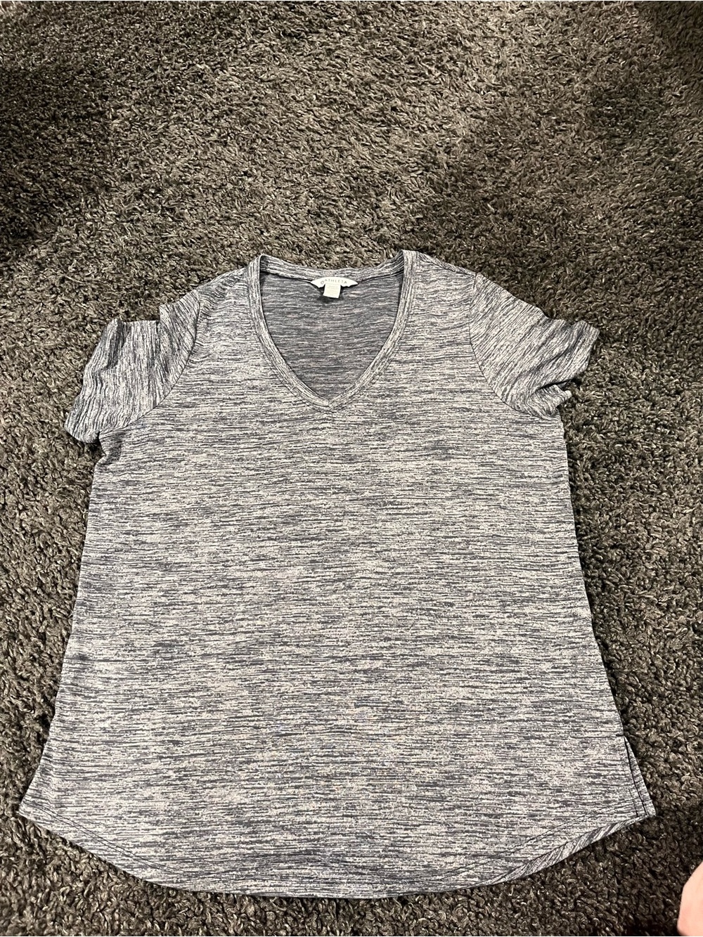 Athleta XL Women’s Heather Gray V-Neck Short Sleeve Top